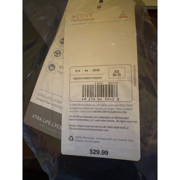 C9 By Champion Womens XS (0-2) One-Piece Active Swimsuit Black/Grey - Picture 5 of 5